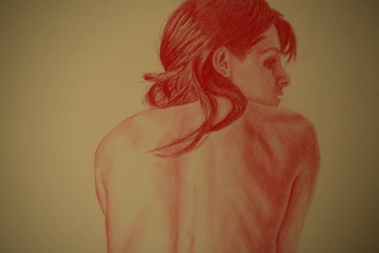 Original Fine Art Nude Drawing by Alfredo Furiati