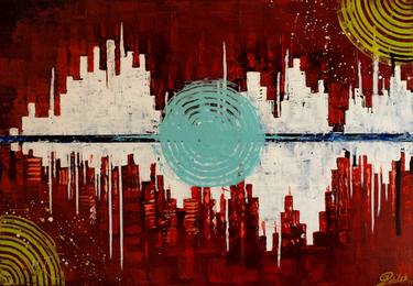 Print of Abstract Cities Paintings by christos zografos