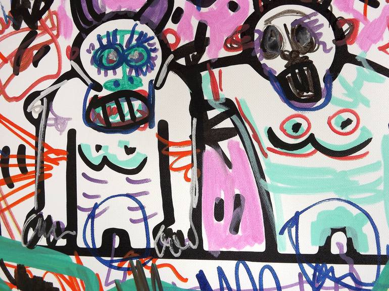 Original Abstract Expressionism Graffiti Painting by Noah Borger