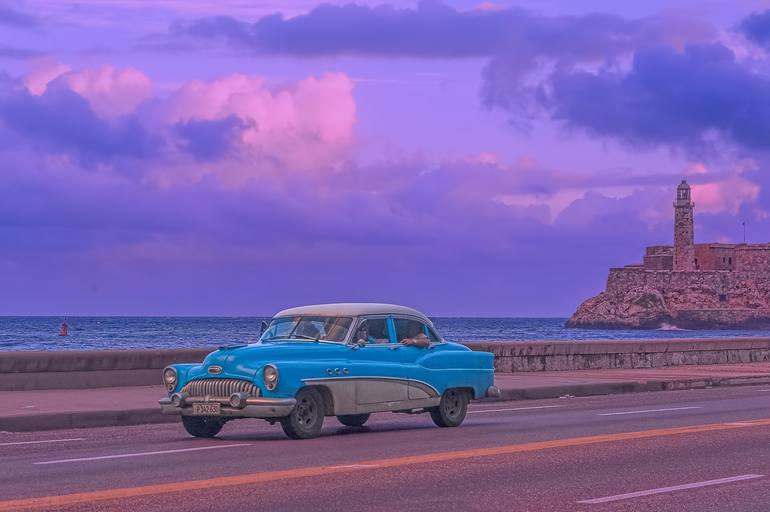 Original Car Photography by Christopher William Adach | Documentary Art on Paper | Vintage and the sunset - Limited Edition of 15