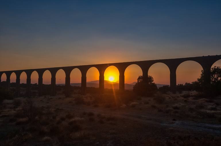 Aqueduct of Padre Tembleque and the susnset - Limited Edition of 15  Photography by Christopher William Adach | Saatchi Art