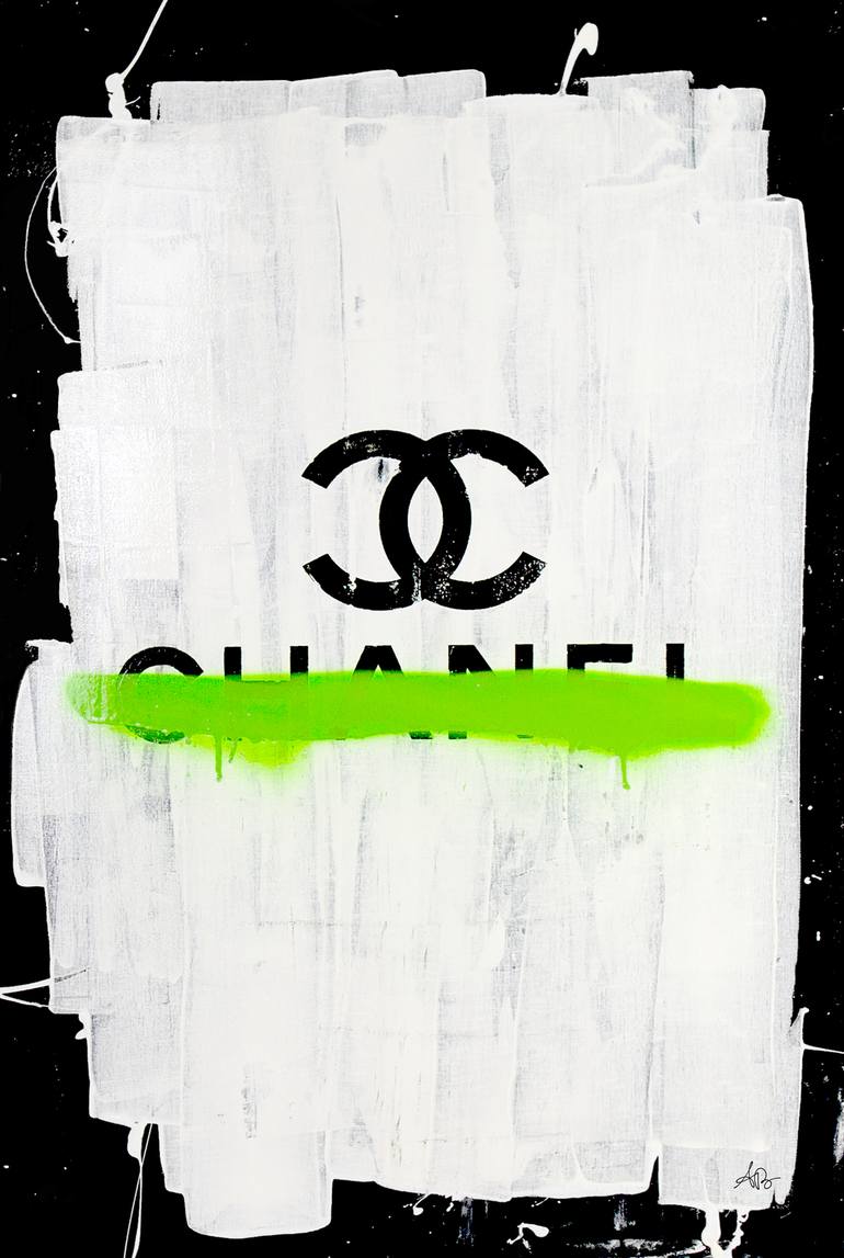 Chanel With Green Overspray Painting by Antonio Brasko