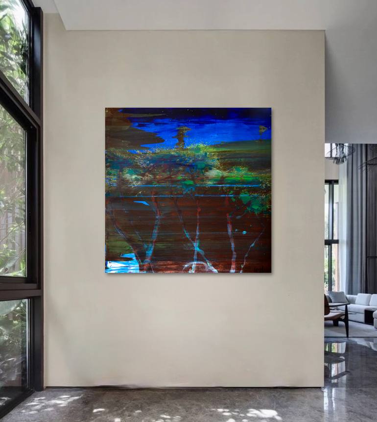 Original Abstract Expressionism Abstract Painting by Pierre Luc Poujol
