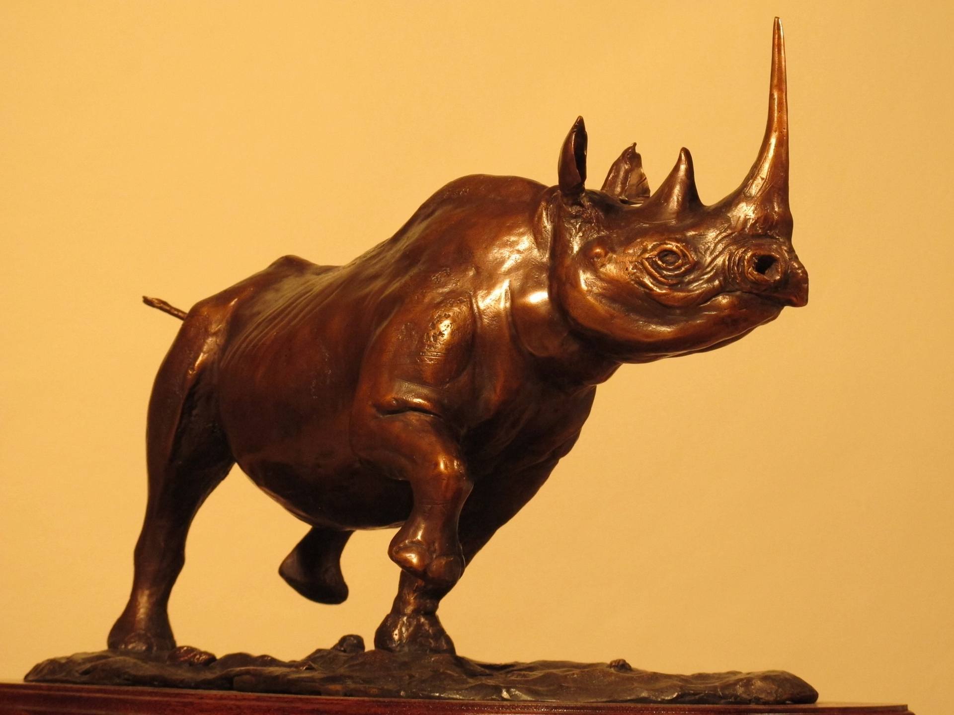Rhino (black-gold) Sculpture. Limited Edition