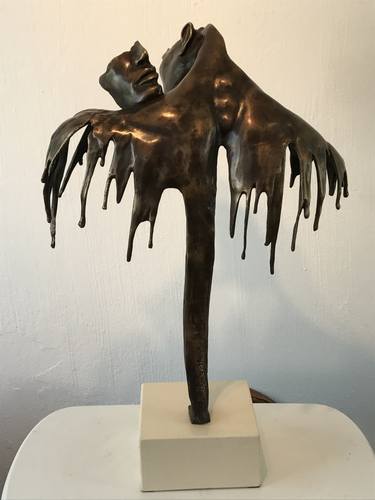 "EMBRACE" Man Woman Torso Bronze Sculpture (Ltd Ed of 15) thumb