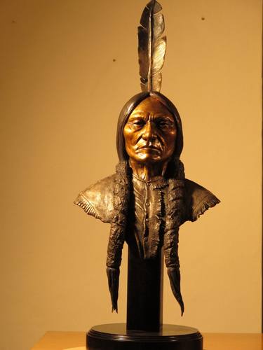 'SITTING BULL' Bronze Sculpture American Indian Chief.  (Ltd Ed of 15) thumb