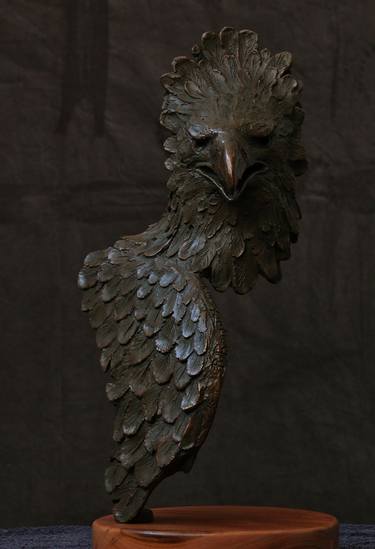 Crowned Eagle Bust Bronze Sculpture (Ltd Ed of 15) thumb