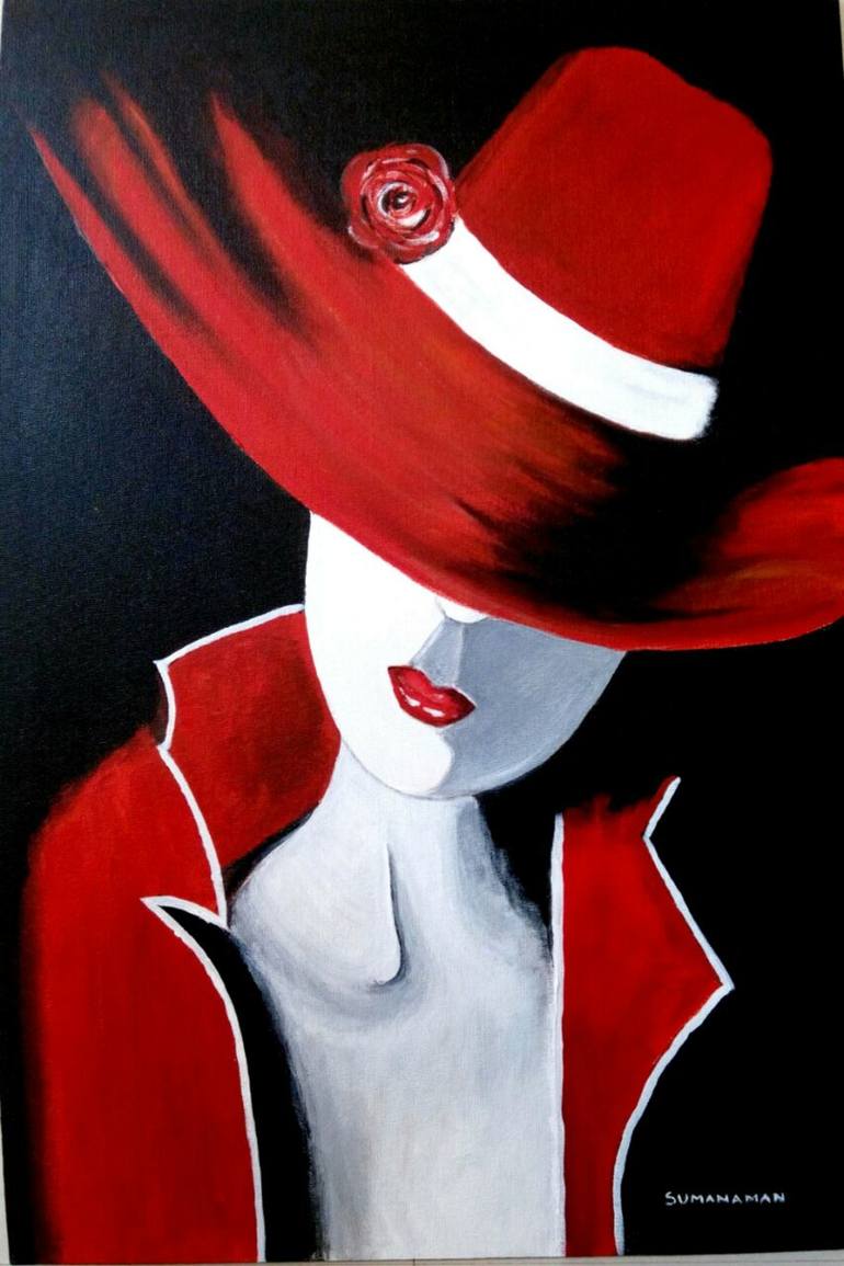 Red hat Linux Painting by Sumanaman Ghati | Saatchi Art