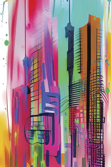 Original Abstract Architecture Digital by Navita H