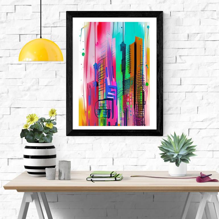 Original Abstract Architecture Painting by Navita H