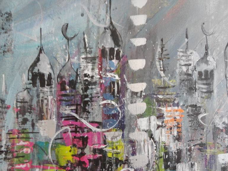 Original Abstract Cities Painting by Navita H