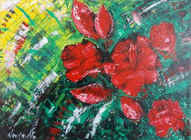 Original Abstract Floral Paintings by Navita H