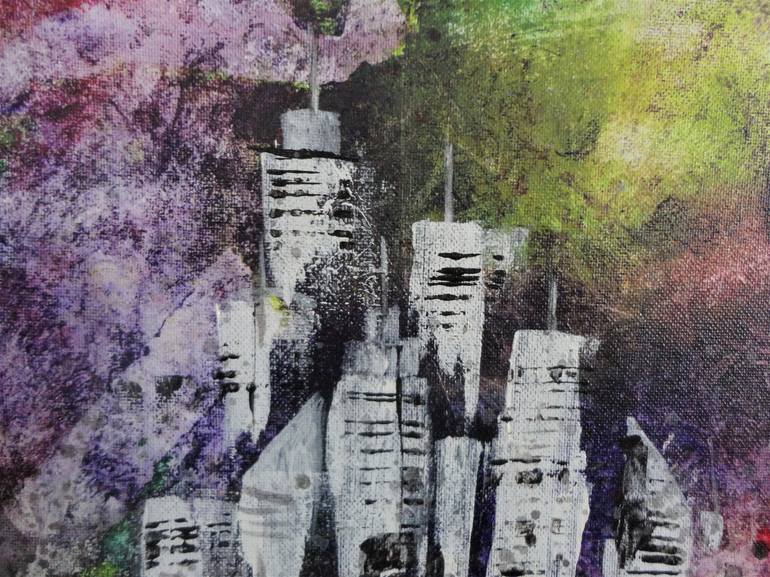 Original Abstract Expressionism Cities Painting by Navita H