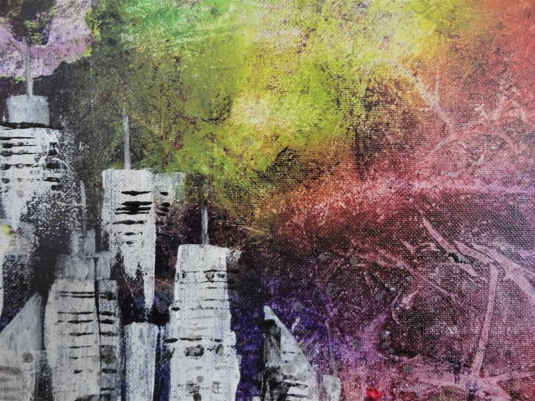 Original Abstract Expressionism Cities Painting by Navita H