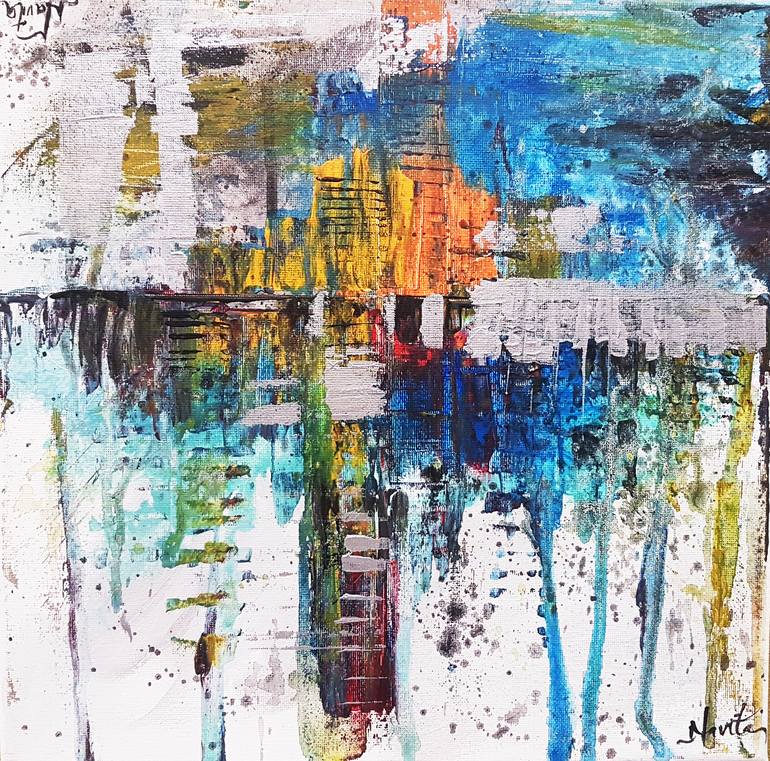 Urban Reflections Painting by Navita Hanooman | Saatchi Art