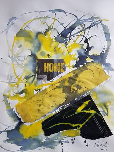 Original Abstract Expressionism Abstract Collage by Navita H