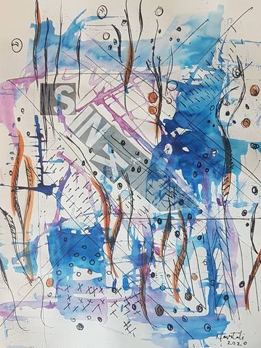Original Abstract Expressionism Abstract Collage by Navita H