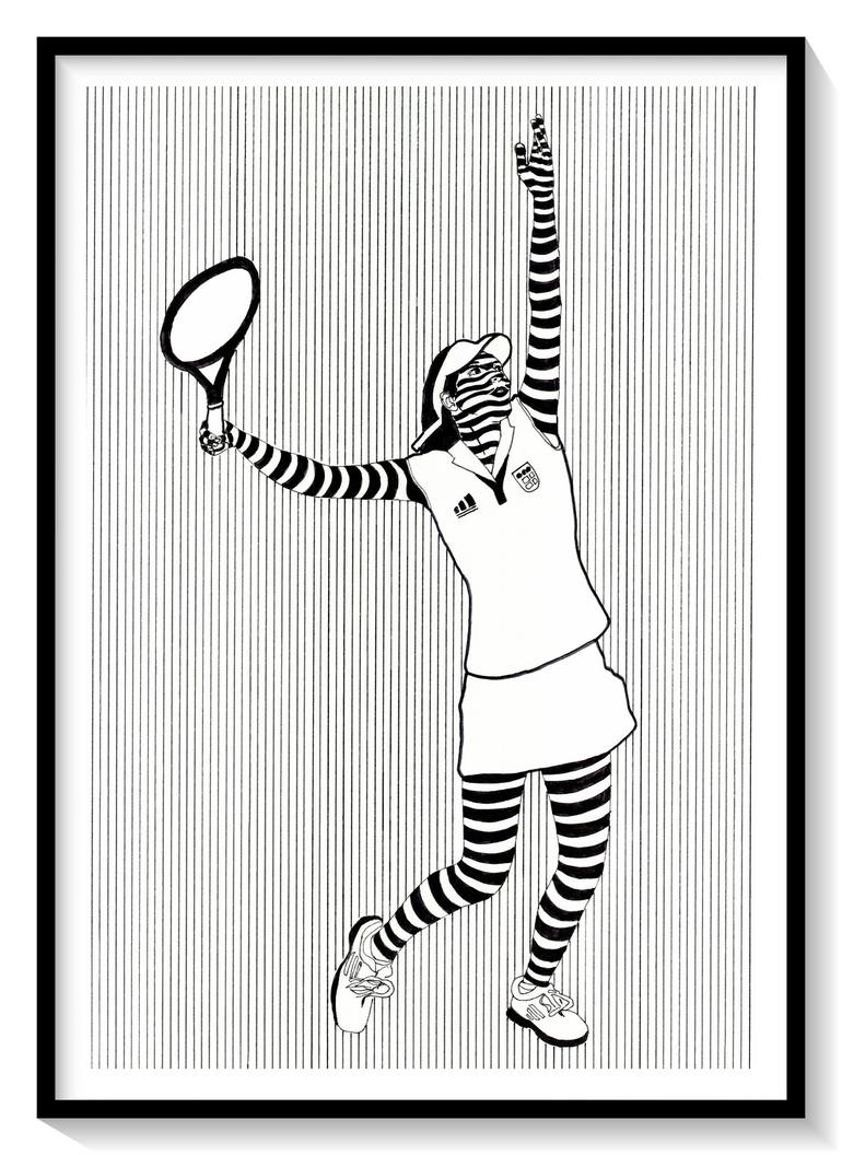 Original Figurative Sport Drawing by Ibrahim Unal