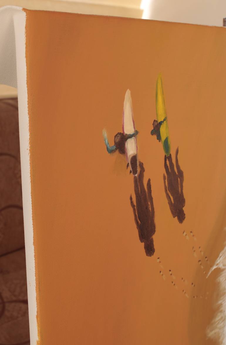 Original Figurative Beach Painting by Ibrahim Unal