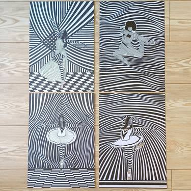 Original Op Art Music Drawing by Ibrahim Unal