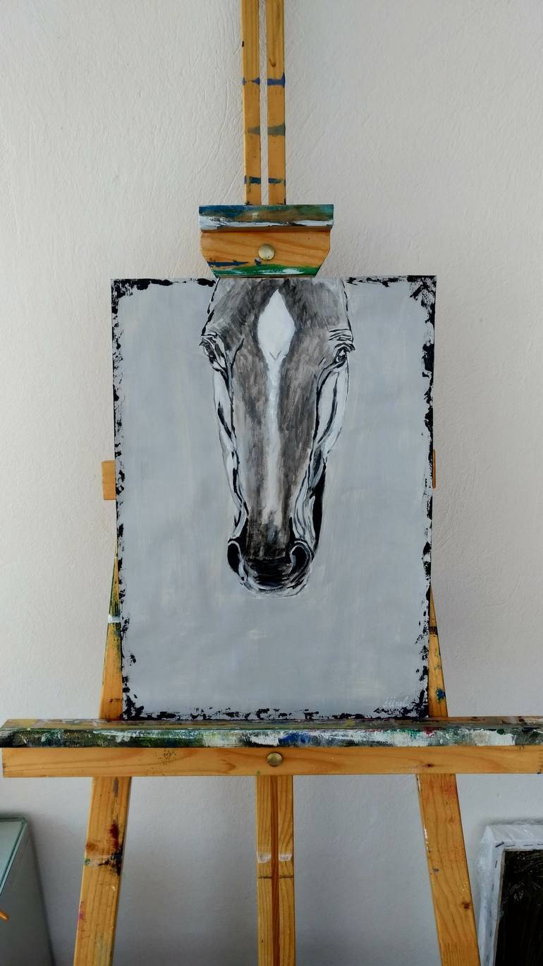 Original Abstract Expressionism Horse Painting by Ibrahim Unal