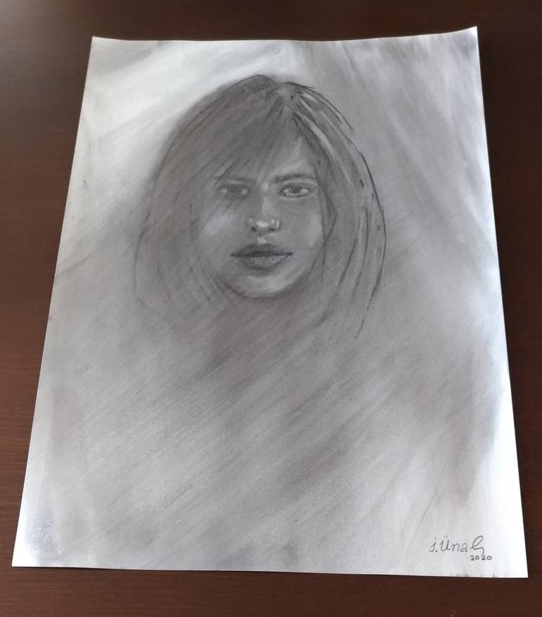 Original Figurative People Drawing by Ibrahim Unal