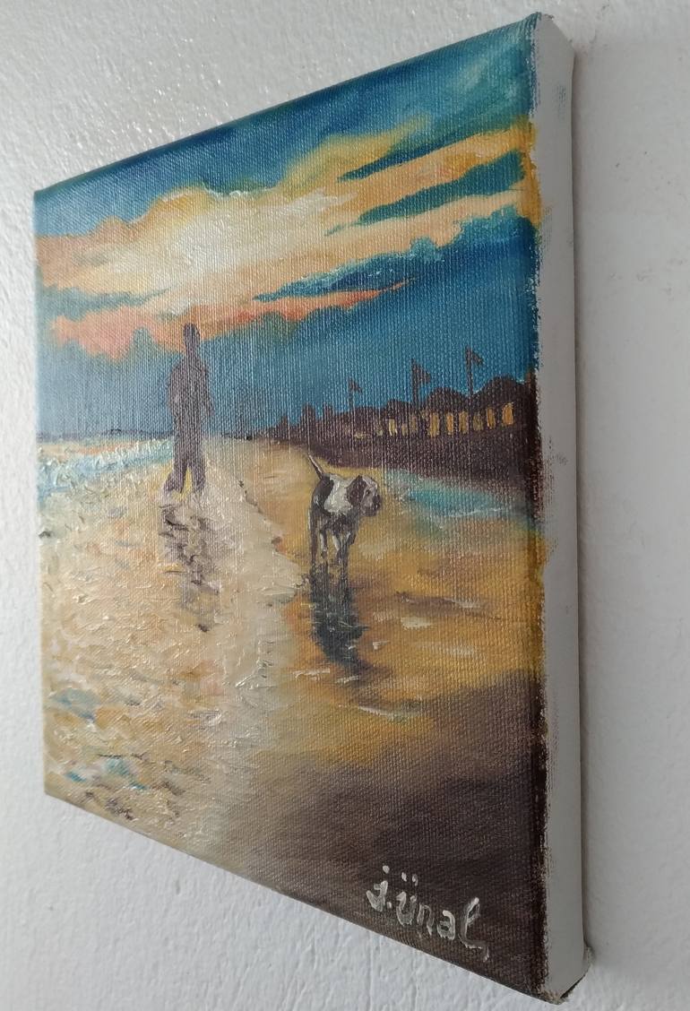 Original Realism Beach Painting by Ibrahim Unal