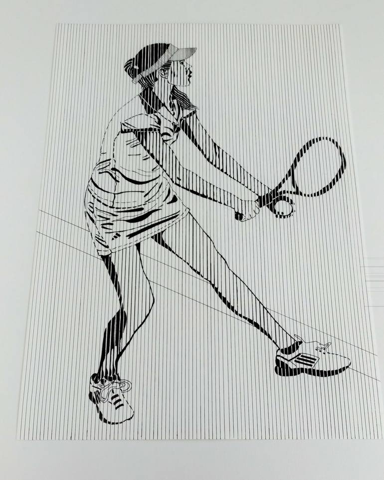 Original Figurative Sports Drawing by Ibrahim Unal