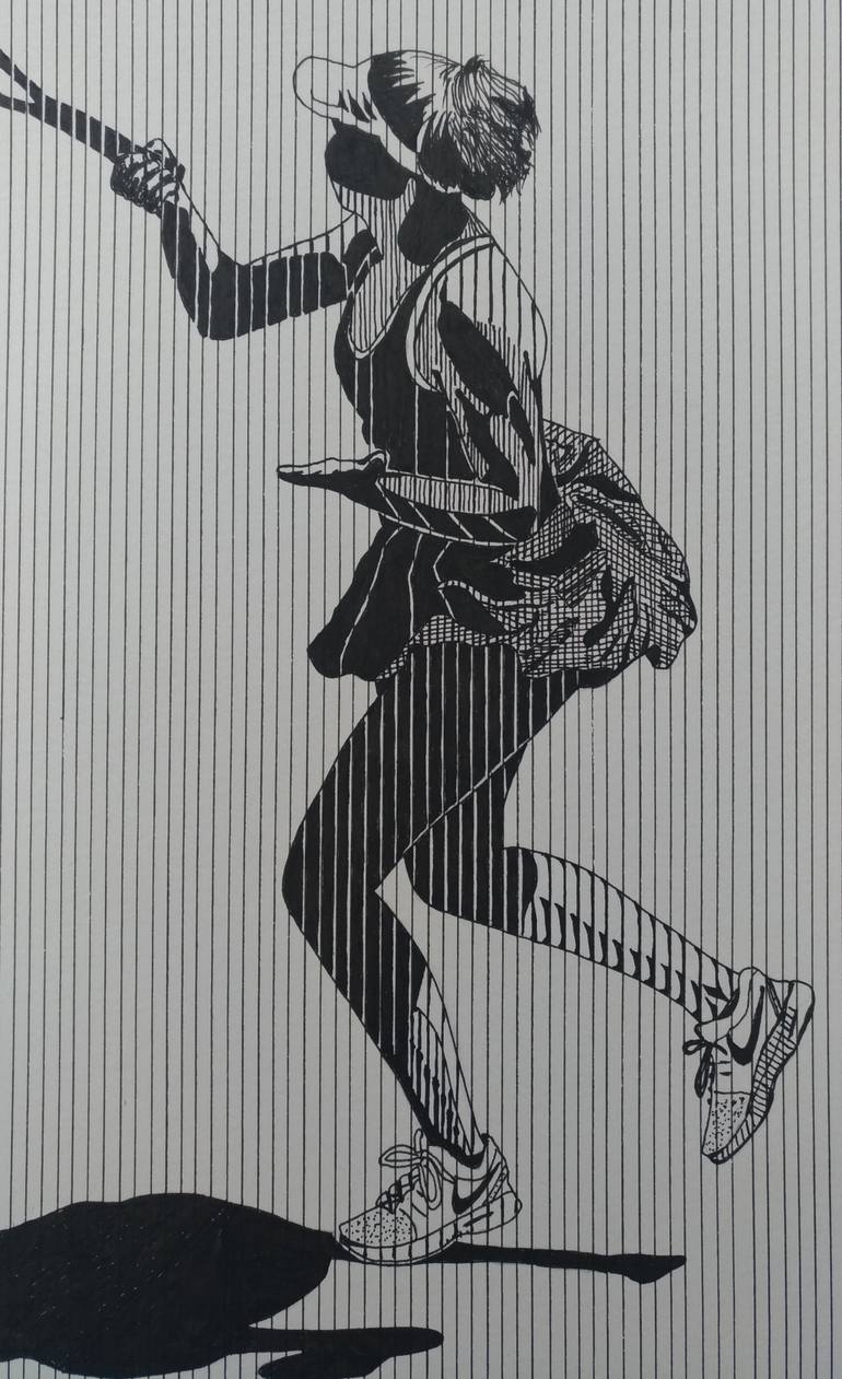 Original Figurative Sports Drawing by Ibrahim Unal