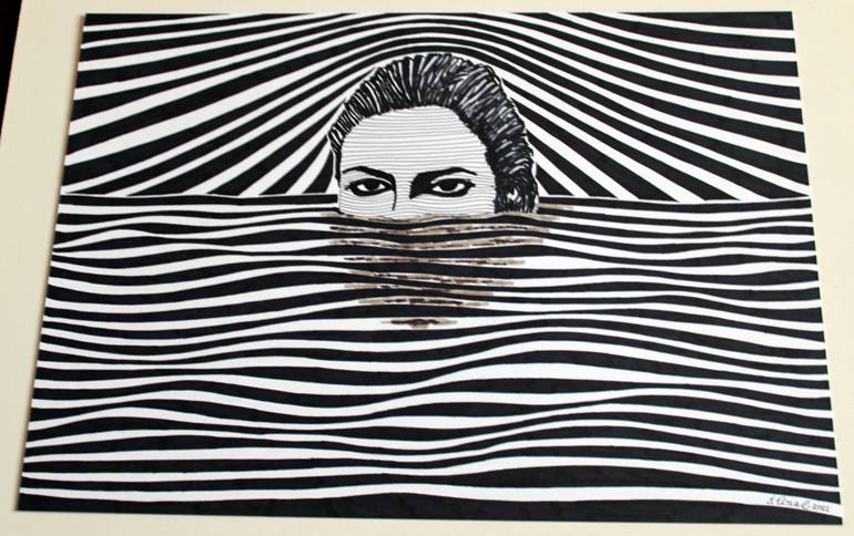 Original Figurative Water Drawing by Ibrahim Unal