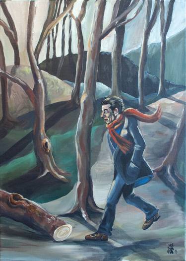 Original Expressionism Landscape Painting by Cindy Nikolic