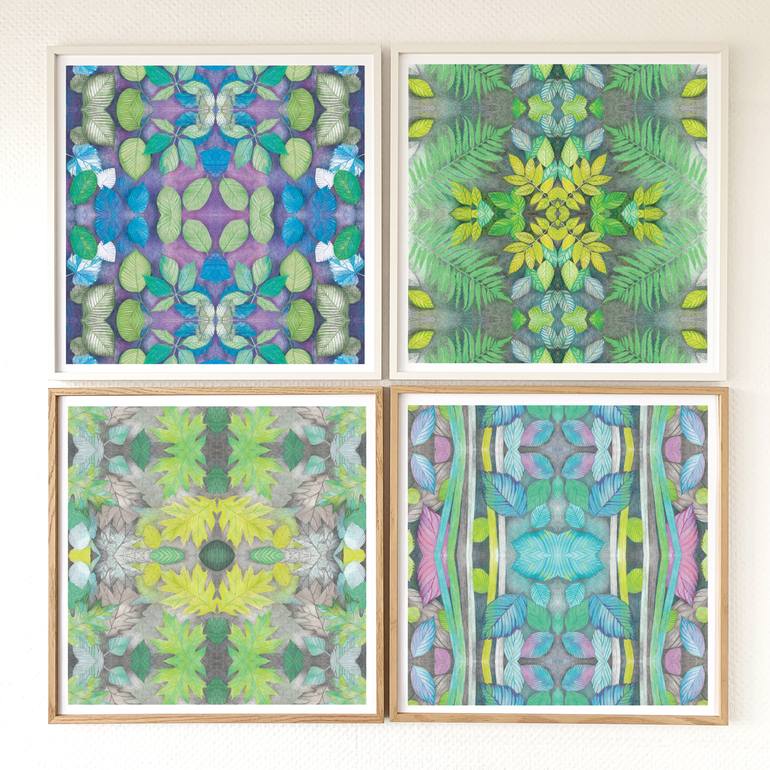 Original Art Deco Botanic Mixed Media by Joanna Pongowska