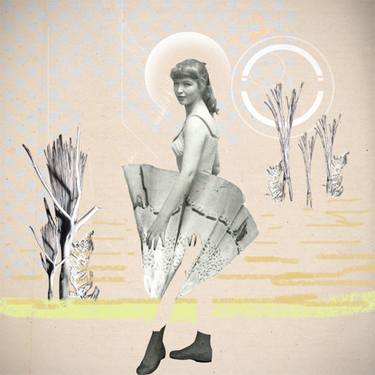 Original Dada Landscape Collage by Eileen Moloney