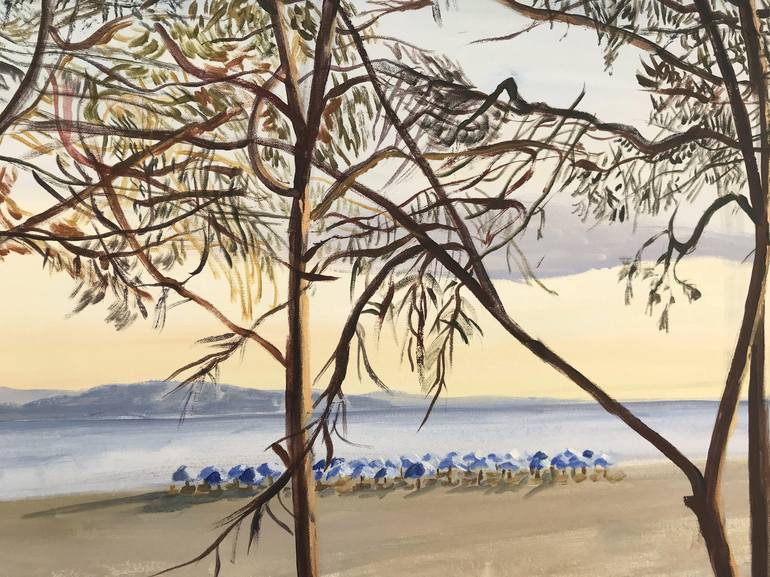 Original Expressionism Beach Painting by Guliz Gurel