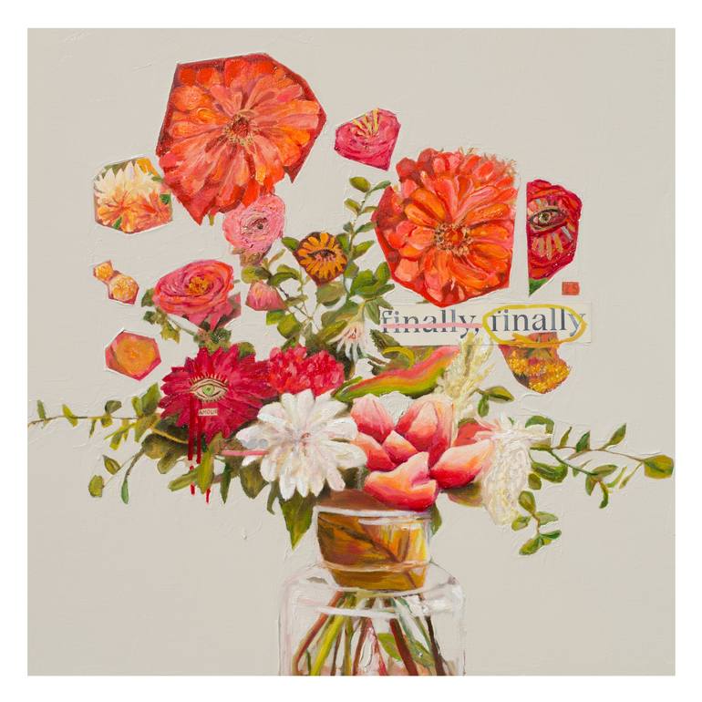 Original Pop Art Floral Painting by Joshua Benmore