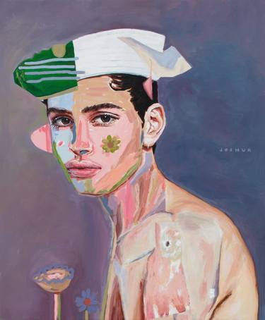 Original Abstract Men Painting by Joshua Benmore