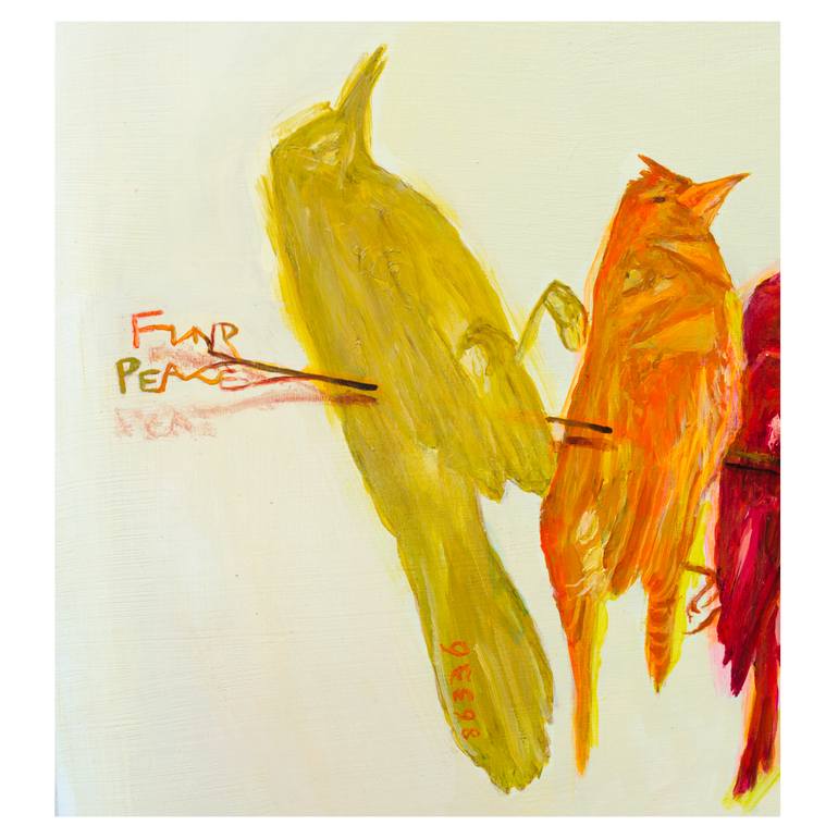 Original Folk Animal Painting by Joshua Benmore