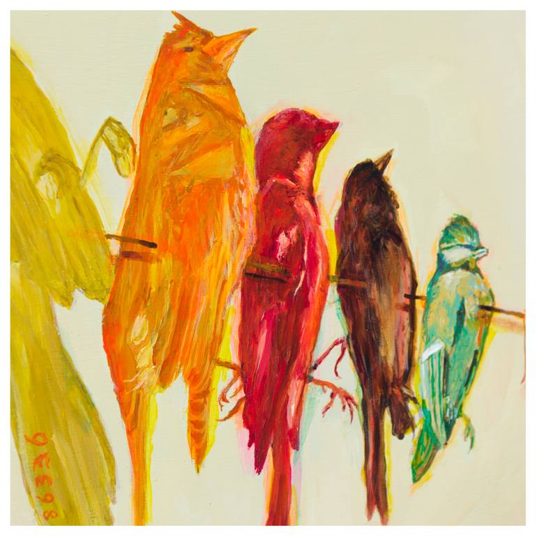 Original Folk Animal Painting by Joshua Benmore