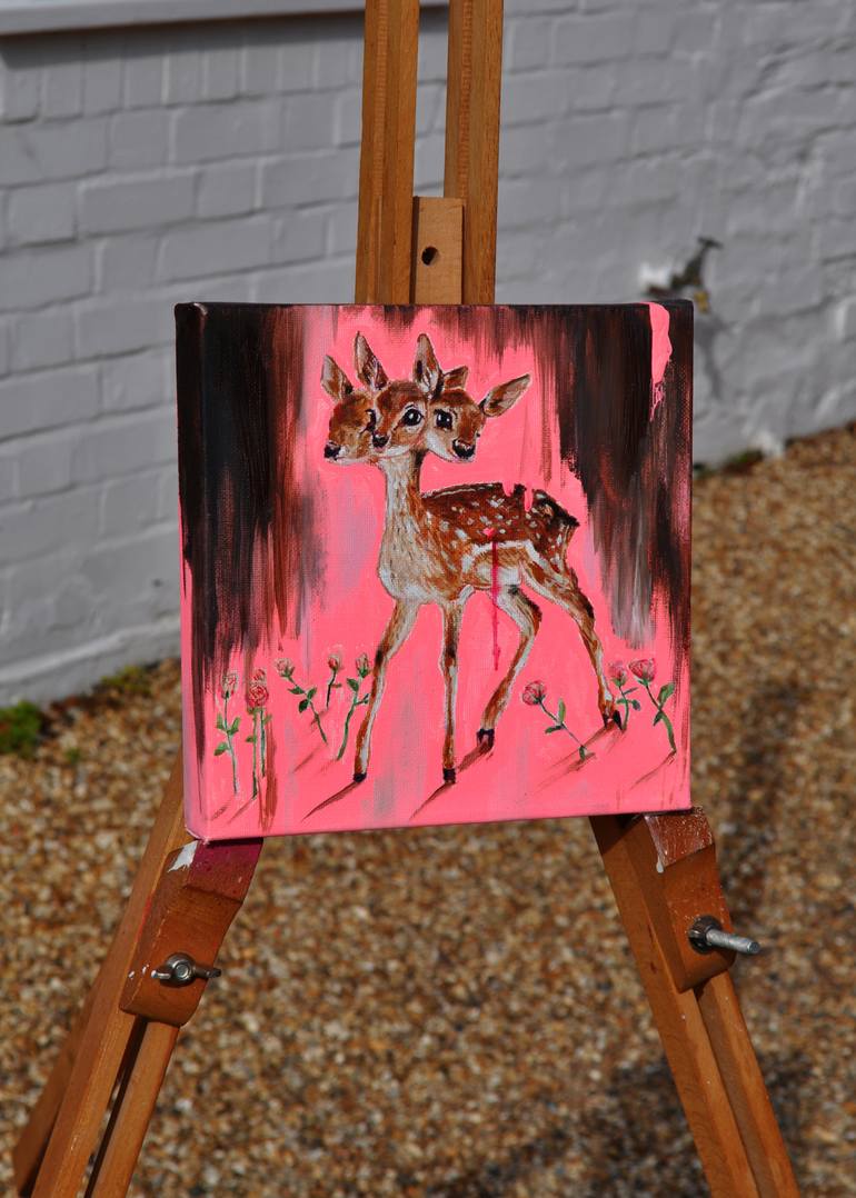 Original Folk Animal Painting by Joshua Benmore