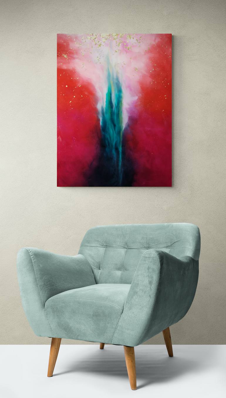 Original Abstract Floral Painting by Valerie Ostenak