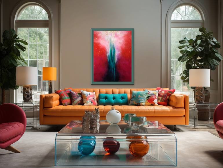 Original Abstract Floral Painting by Valerie Ostenak