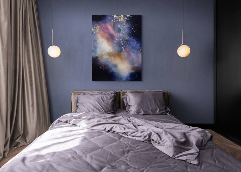 Original Abstract Outer Space Painting by Valerie Ostenak