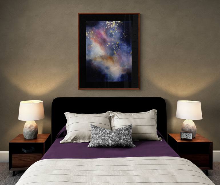 Original Abstract Outer Space Painting by Valerie Ostenak