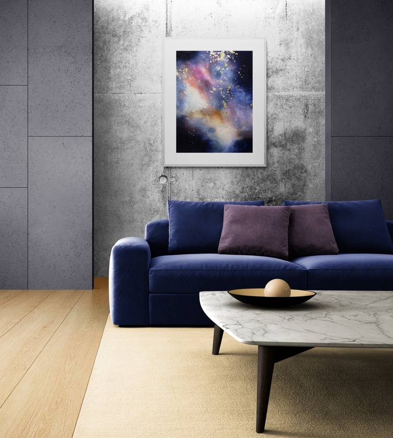 Original Abstract Outer Space Painting by Valerie Ostenak