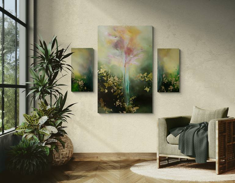 Original Abstract Floral Painting by Valerie Ostenak