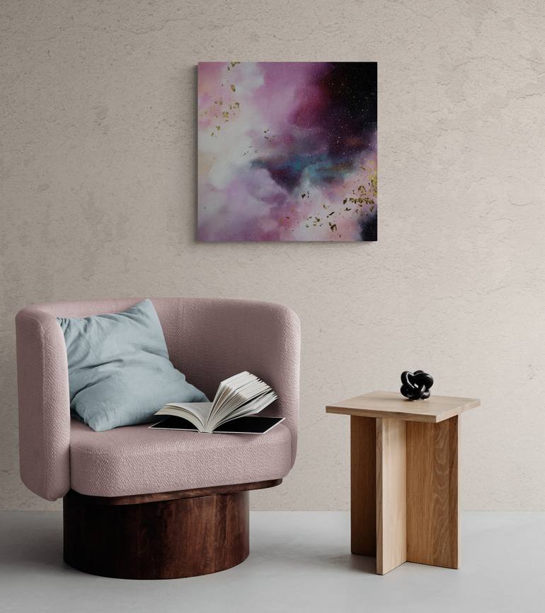 Original Abstract Outer Space Painting by Valerie Ostenak