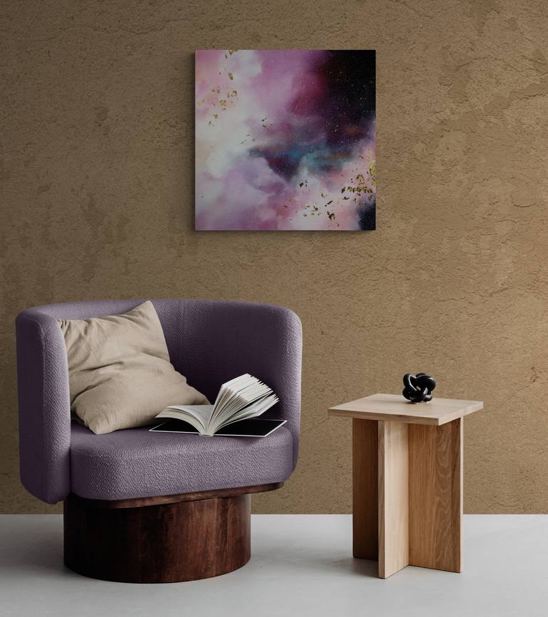 Original Abstract Outer Space Painting by Valerie Ostenak