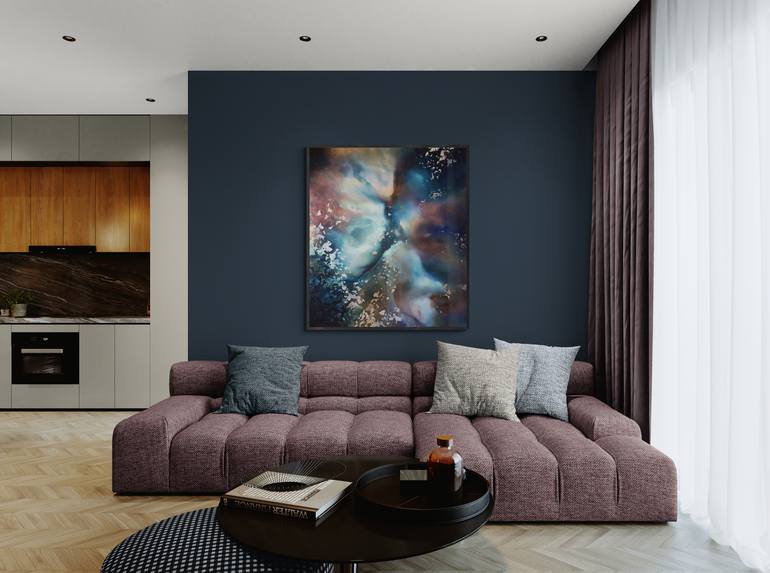 Original Abstract Outer Space Painting by Valerie Ostenak