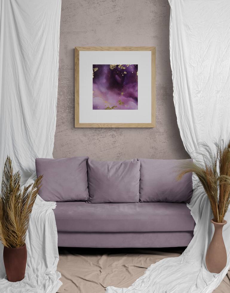 Original Abstract Outer Space Painting by Valerie Ostenak