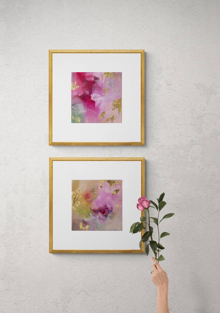 Original Abstract Floral Painting by Valerie Ostenak